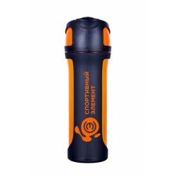 158 Бутылка 550 мл. «Сердолик», оранжевая бутылка с черной накладкой и оранжевым логотипом